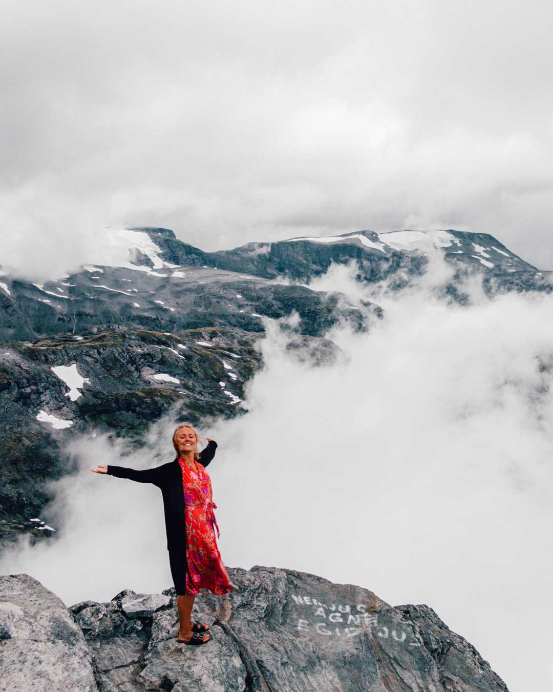 Woman at Dalsnibba viewpoint